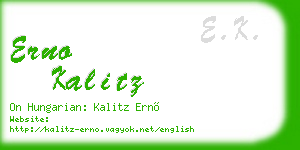 erno kalitz business card